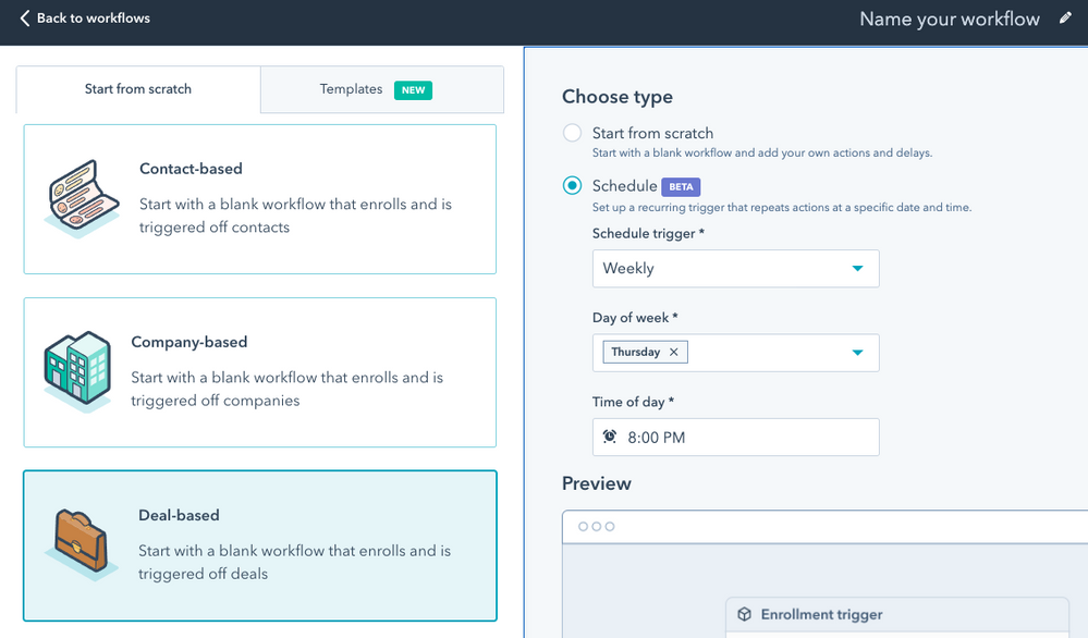 hubspot update scheduled triggers screencap