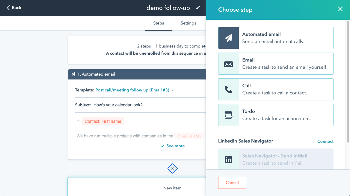 hubspot sales automation