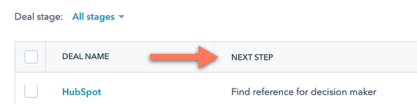 next steps hubspot
