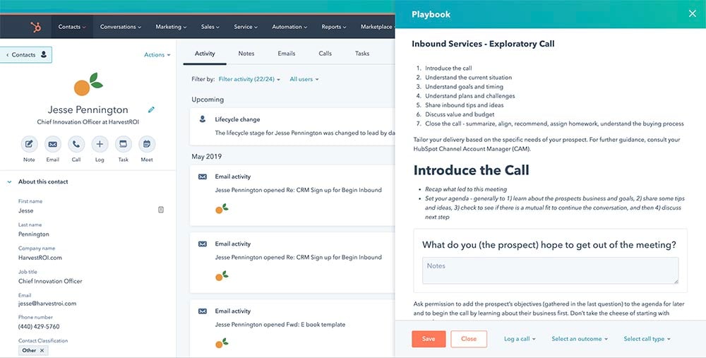 HubSpot Playbooks