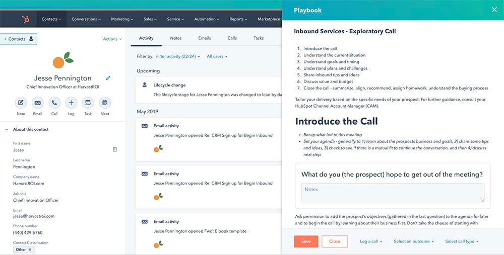 HubSpot Playbooks